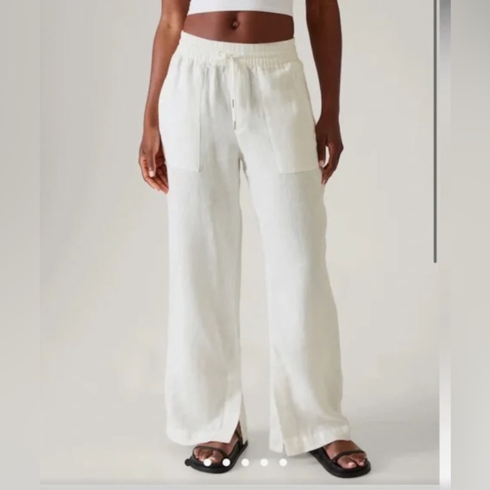 NWT Athleta size 18 Retreat Wide Leg Linen Pant New